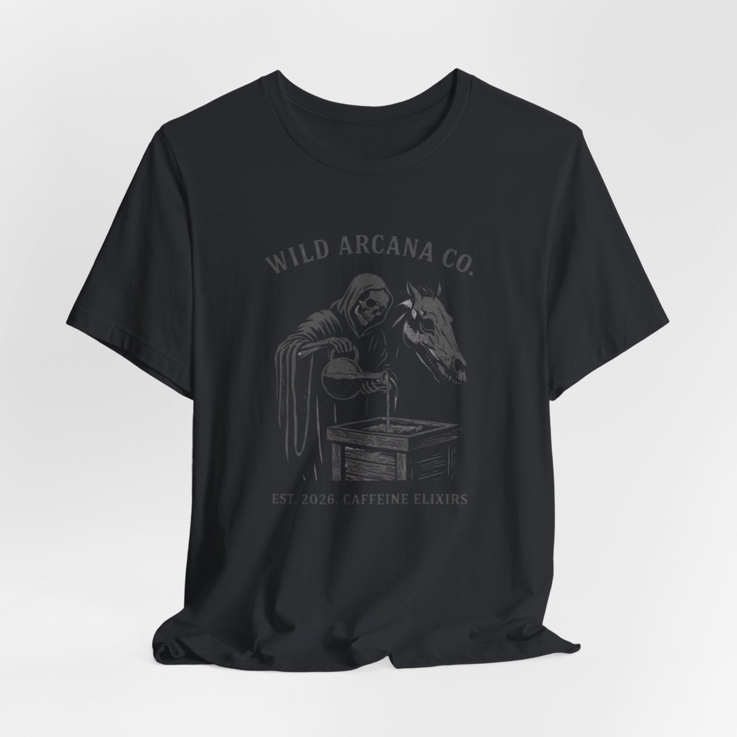 Wild Arcana Co. Tee — Grim Reaper Coffee Illustration Shirt
