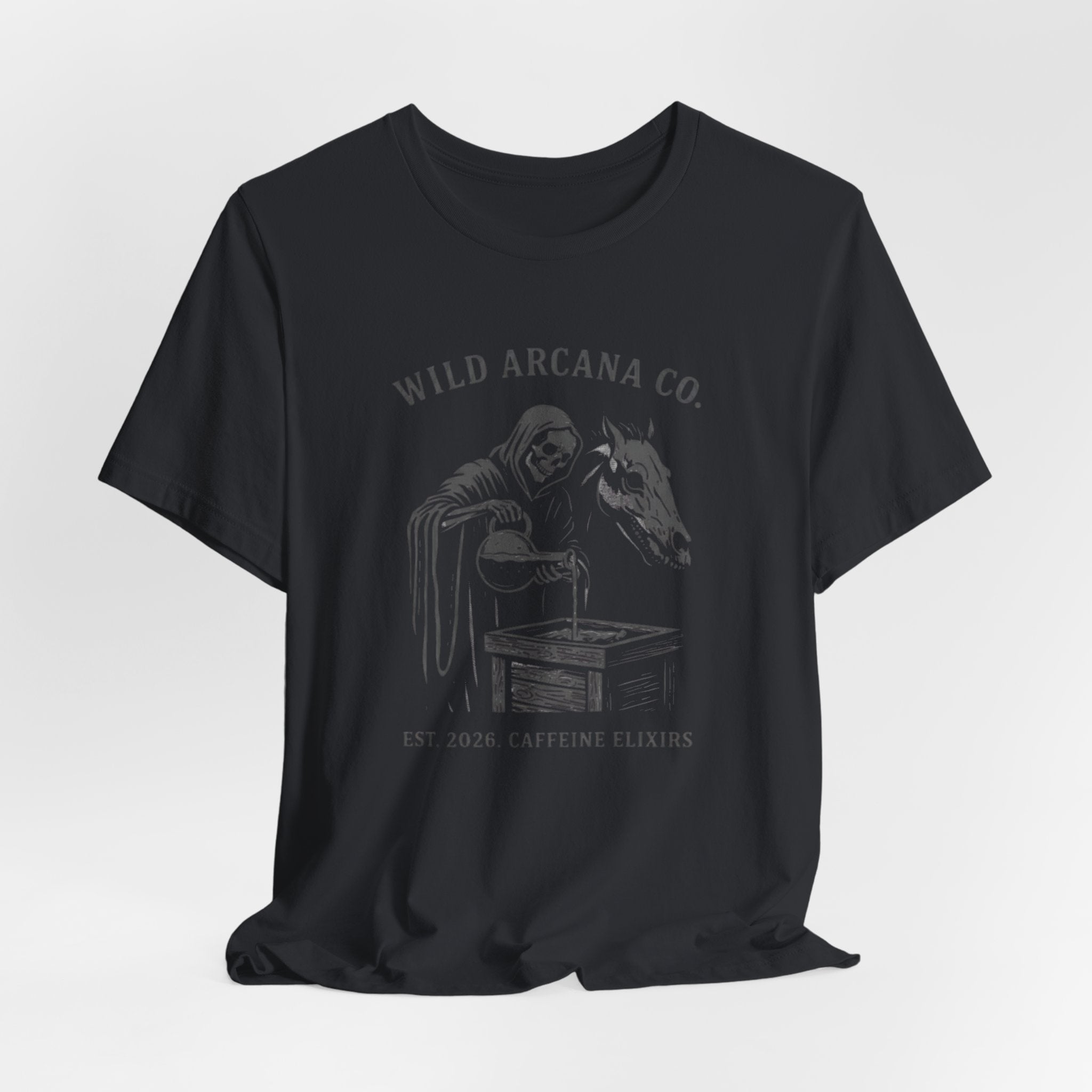 Wild Arcana Co. Tee - Grim Reaper Coffee Illustration Shirt