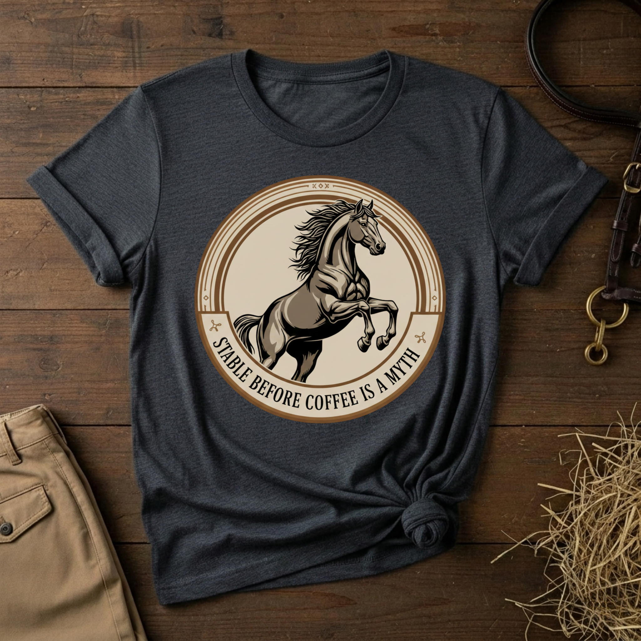 Stable Before Coffee Is A Myth - Short Sleeve Shirt
