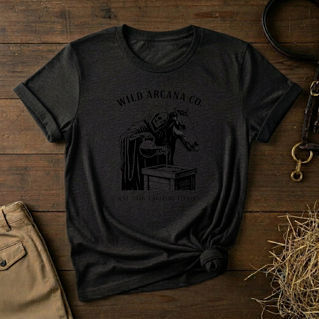 Wild Arcana Co. Tee - Grim Reaper Coffee Illustration Shirt