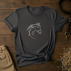 Equestrian Mom Horse Line Art Tee