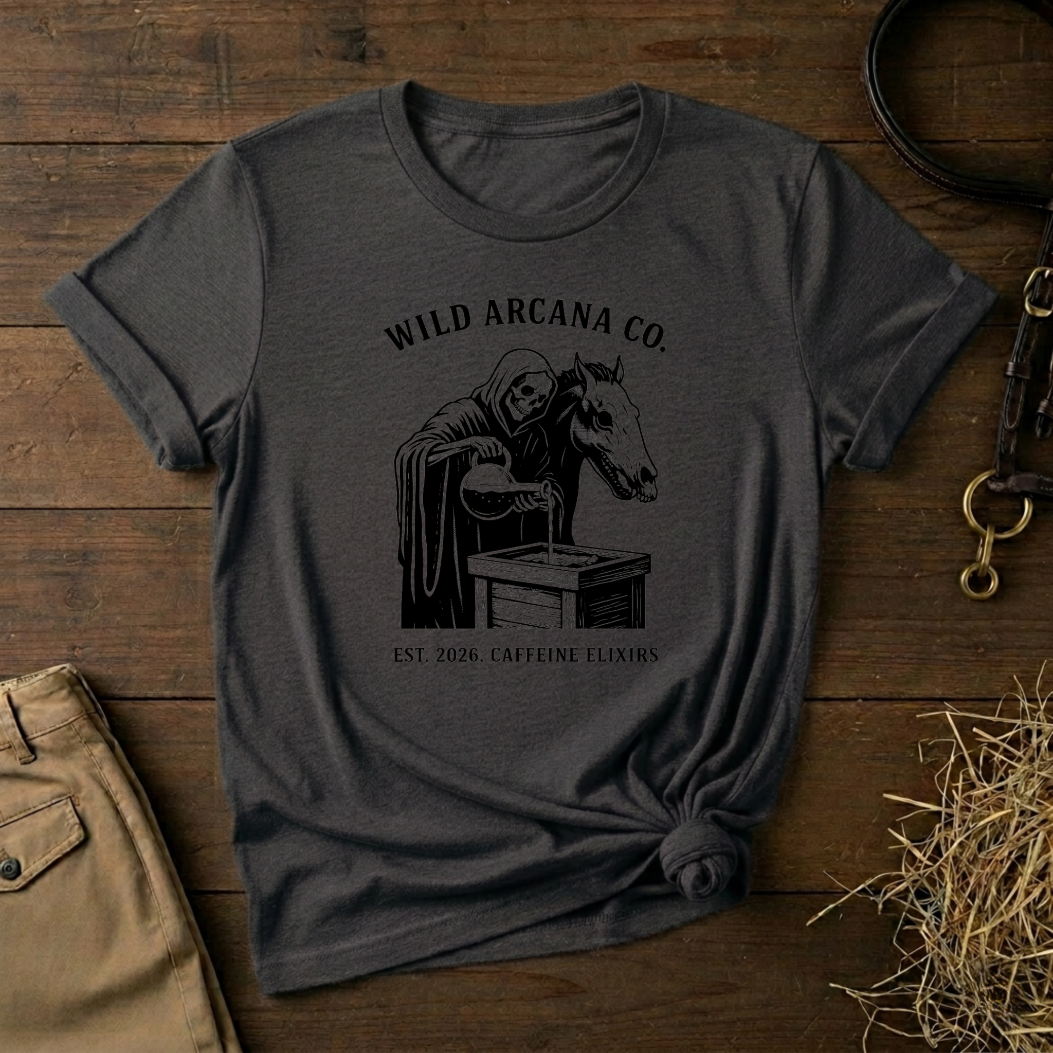 Wild Arcana Co. Tee - Grim Reaper Coffee Illustration Shirt