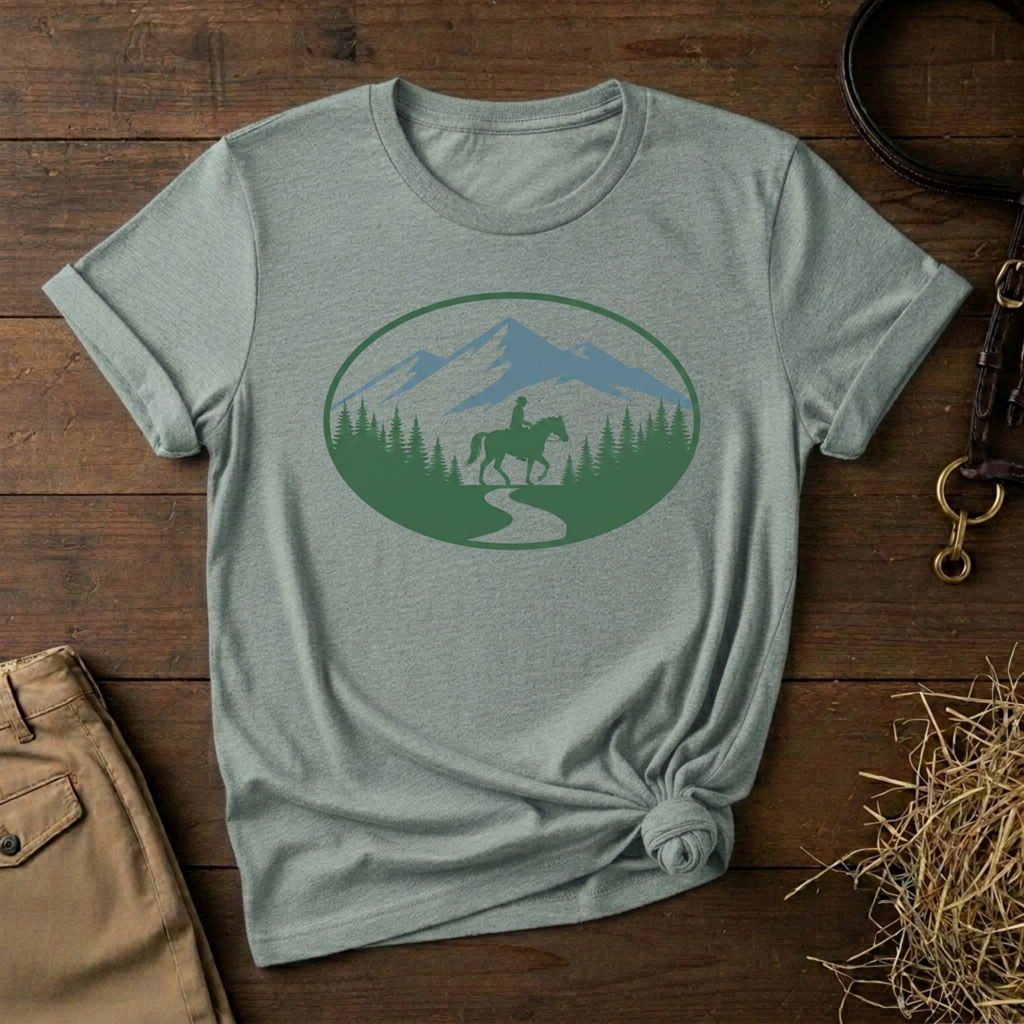 Horseback Rider Silhouette Outdoor Tee