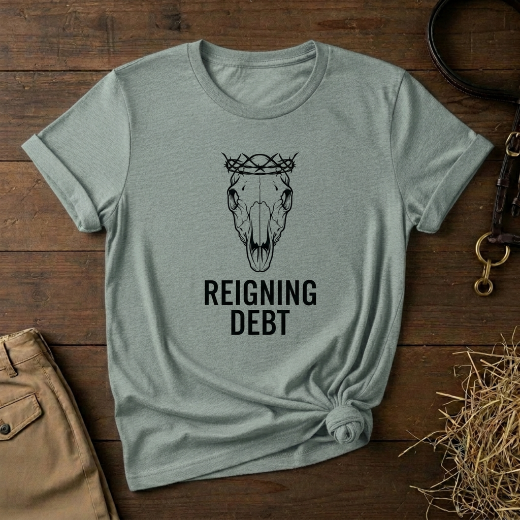Reigning Debt Skull Crown Minimalist Graphic Tee