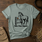 Ride. Pour. Repeat. Graphic Tee for Equestrians