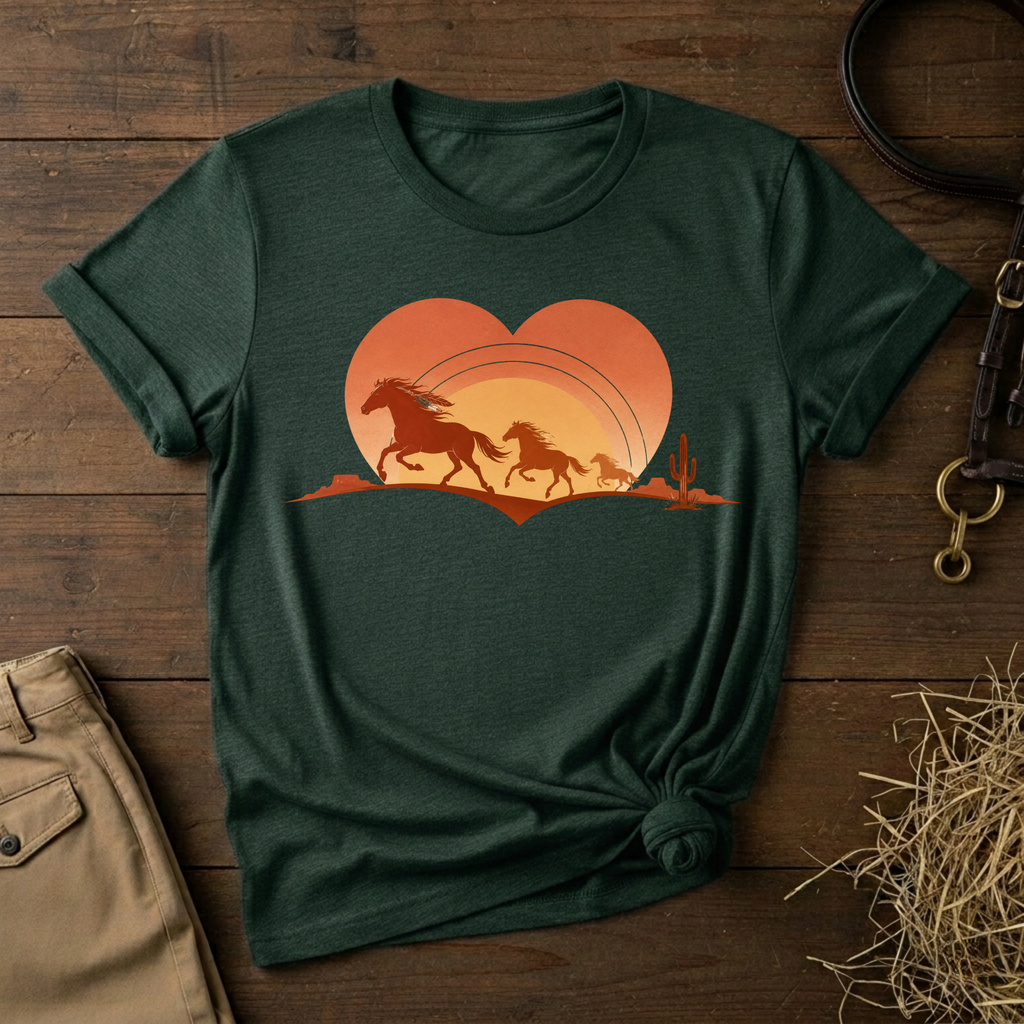 Heart Horse Sunset Tee