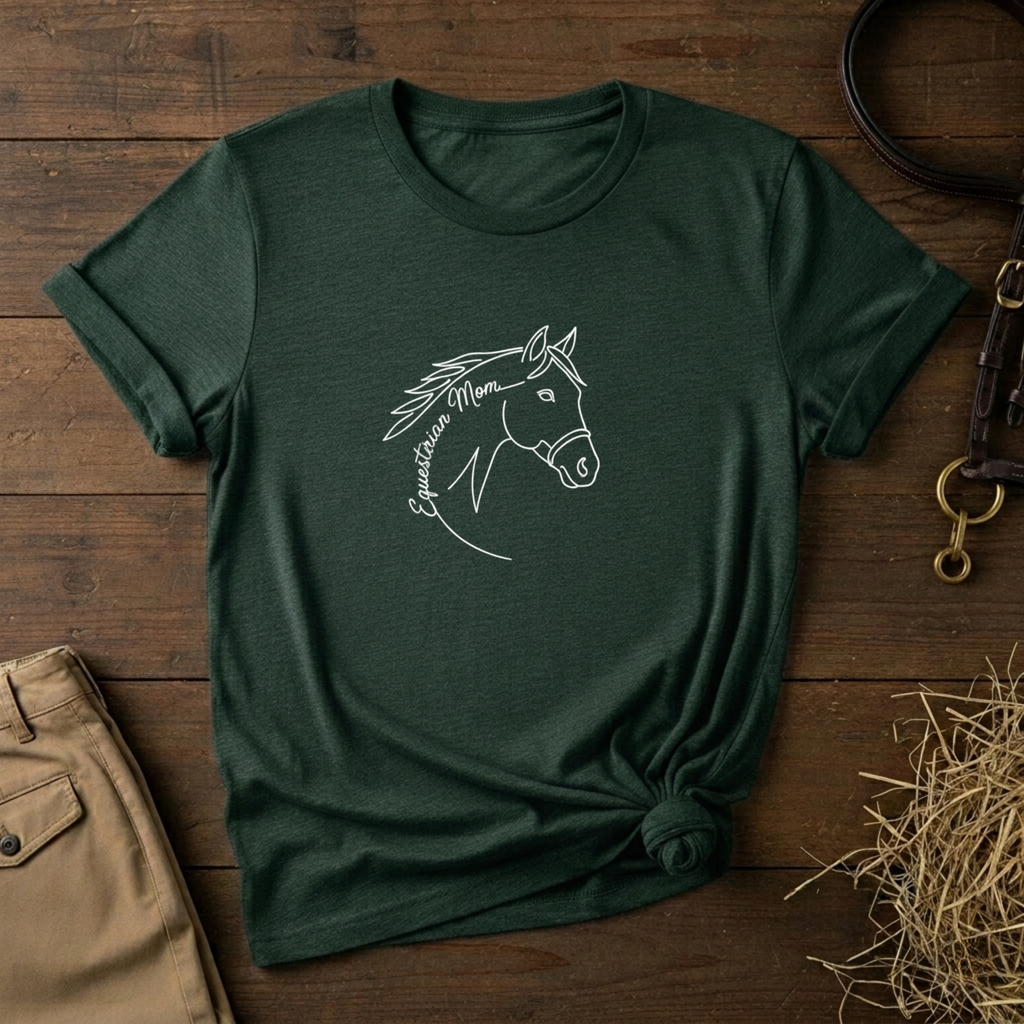Equestrian Mom Horse Line Art Tee