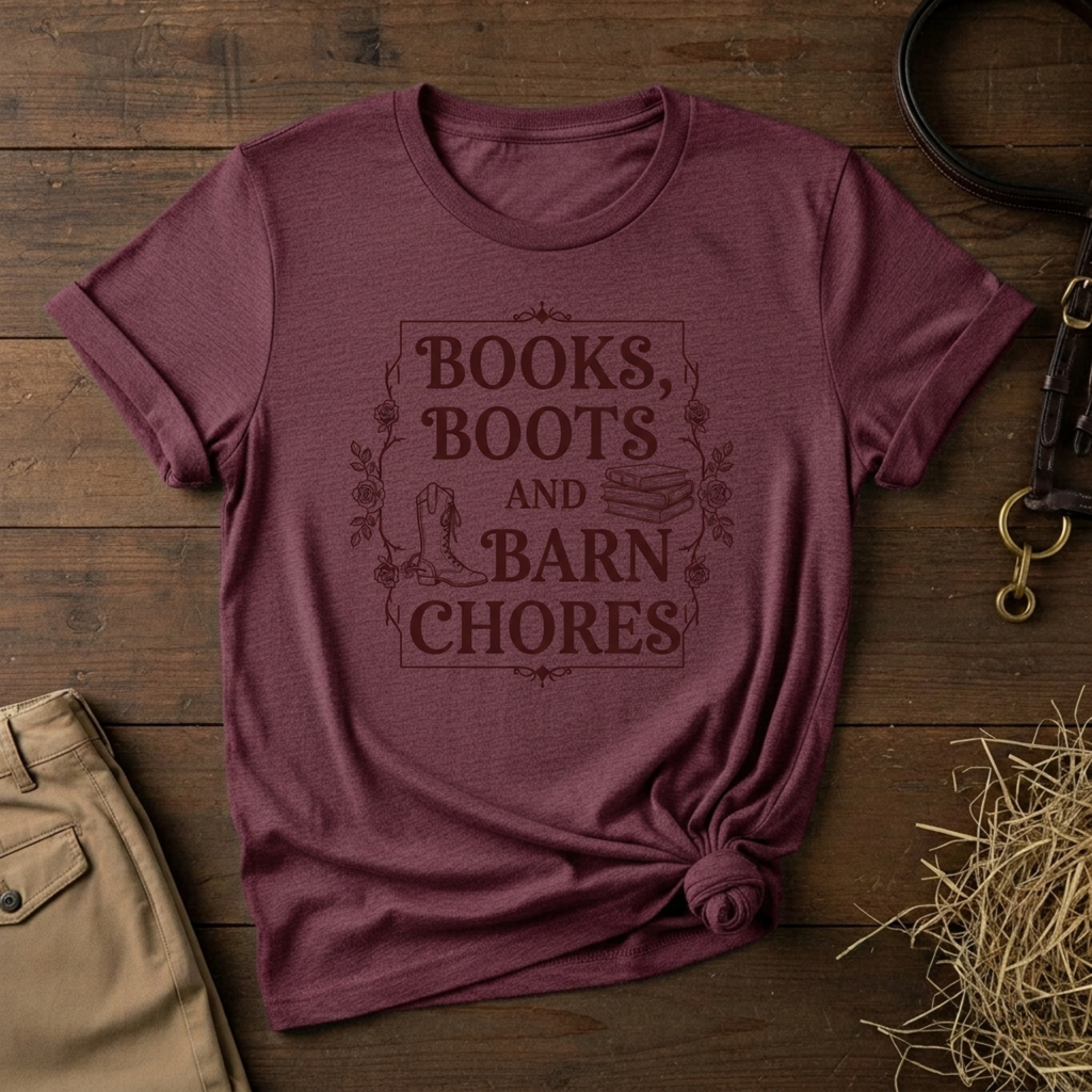 Books, Boots and Barn Chores Tee