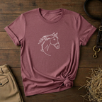 Equestrian Mom Horse Line Art Tee