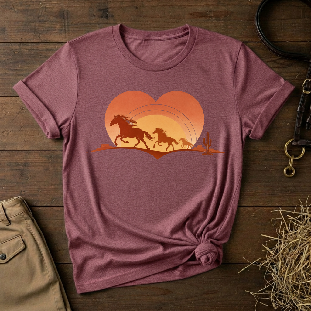 Heart Horse Sunset Tee
