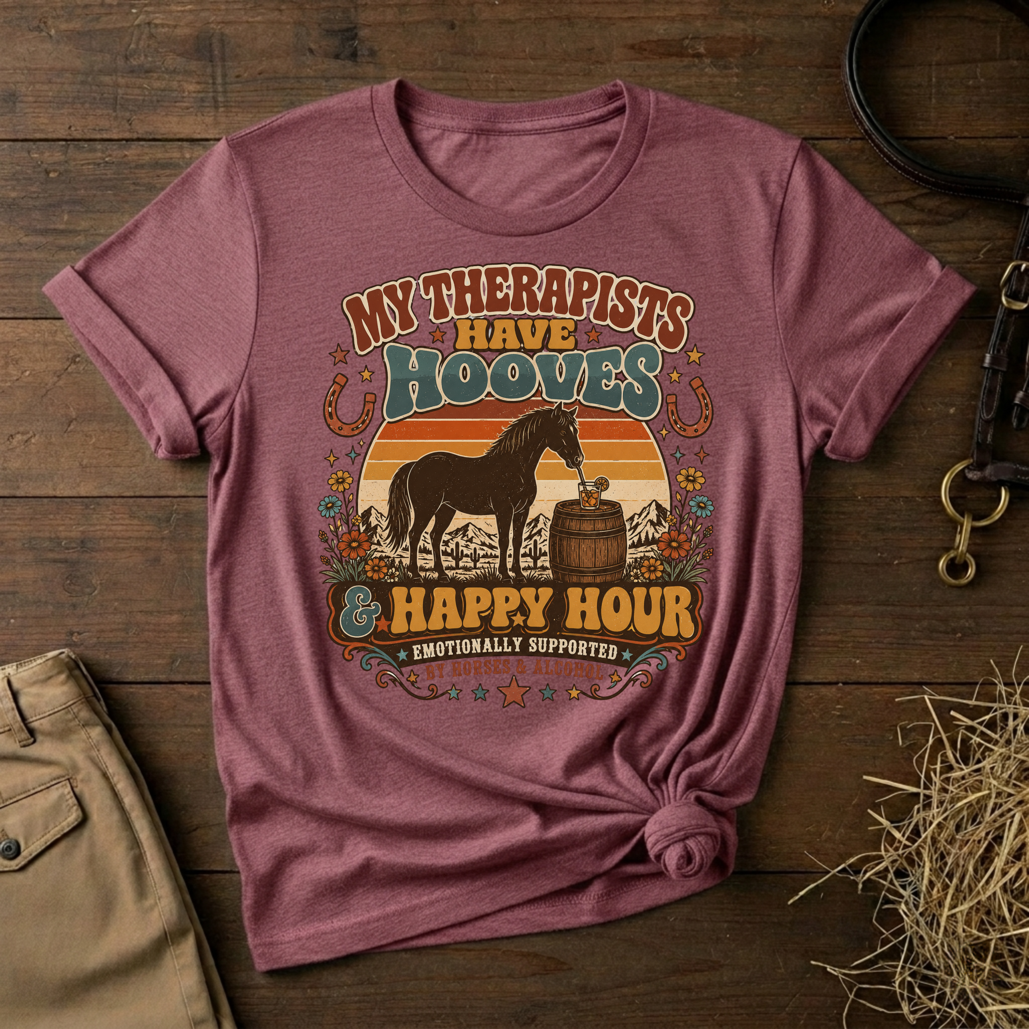 My Therapists Have Hooves & Happy Hour Retro Tee