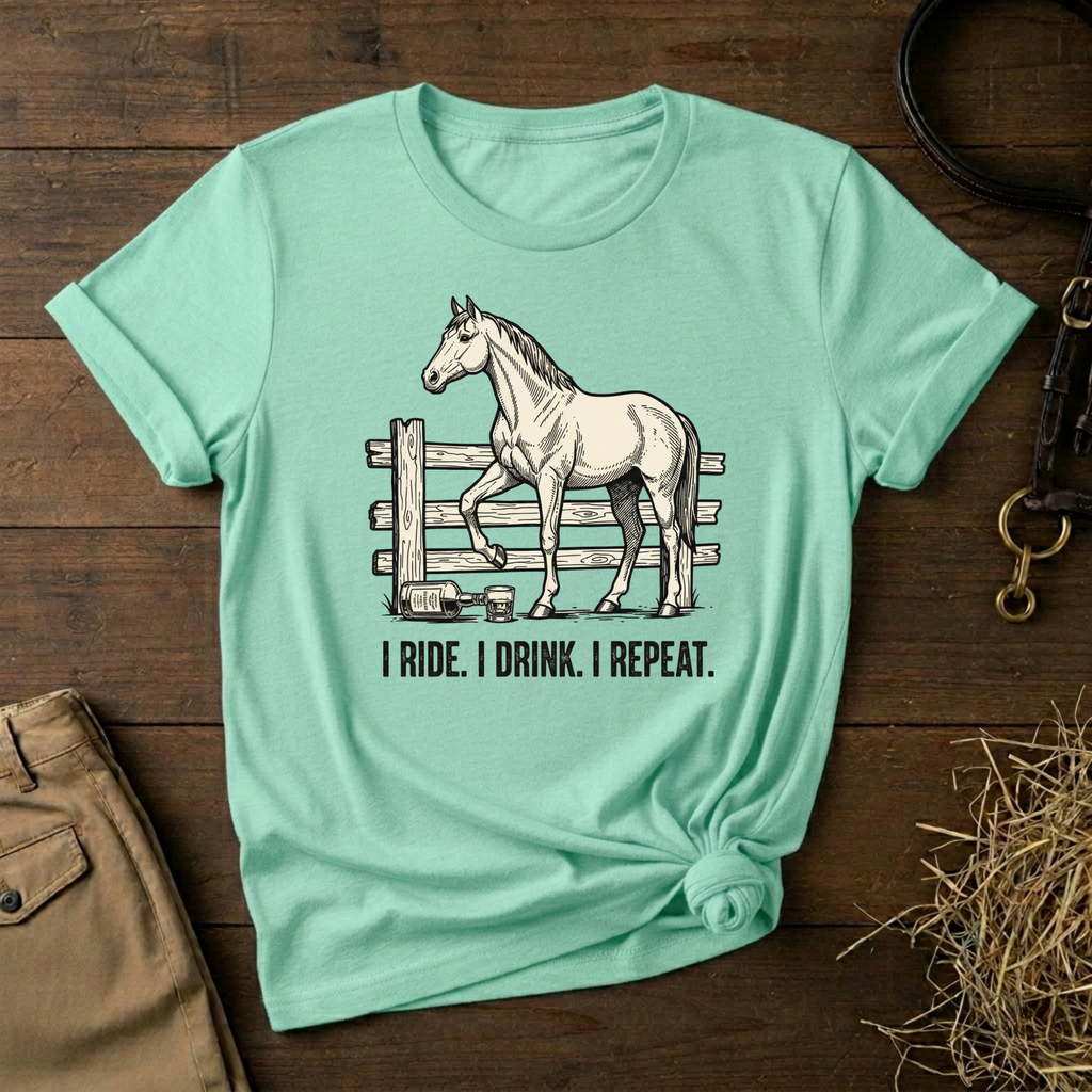 I Ride. I Drink. I Repeat. Horse Tee