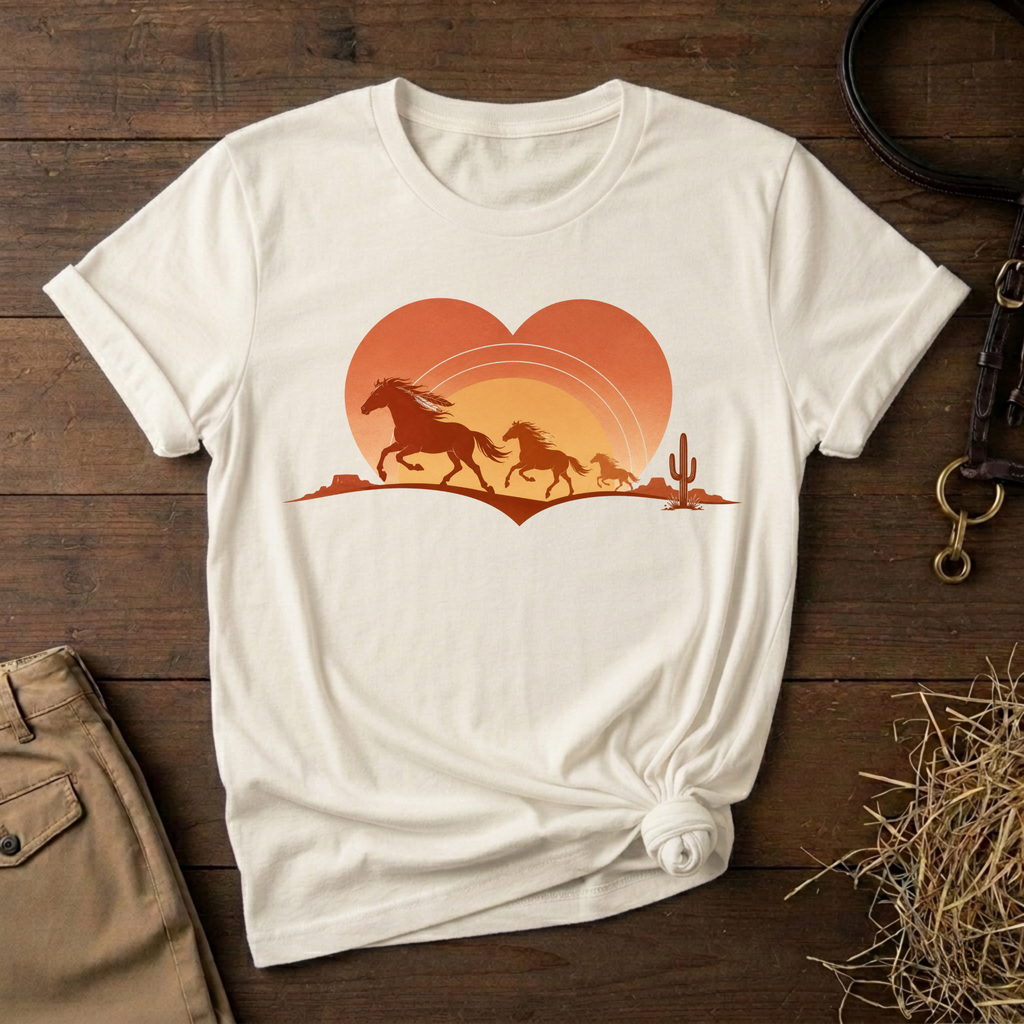 Heart Horse Sunset Tee