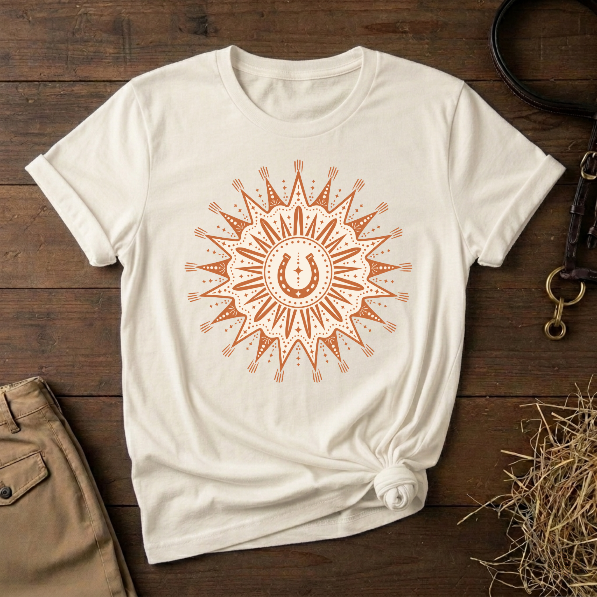 Horseshoe Sun Mandala Tee