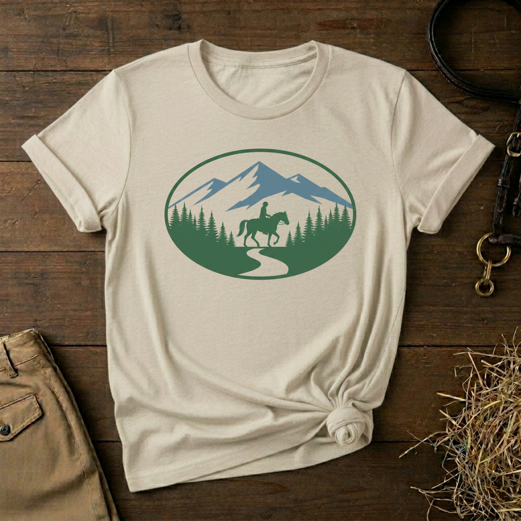 Horseback Rider Silhouette Outdoor Tee