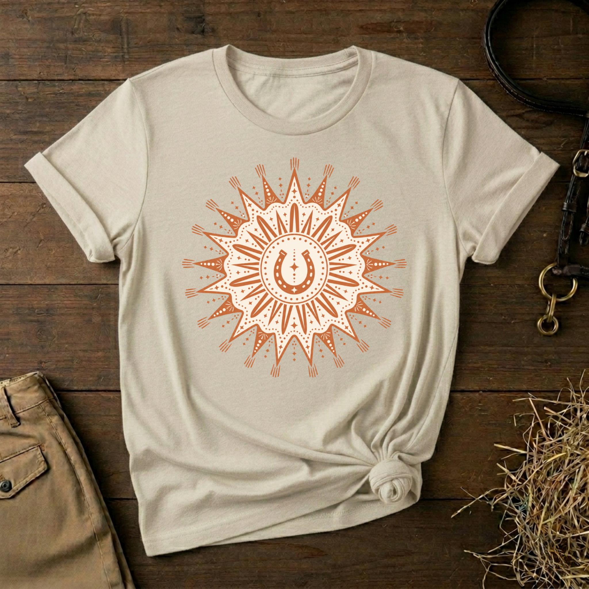 Horseshoe Sun Mandala Tee