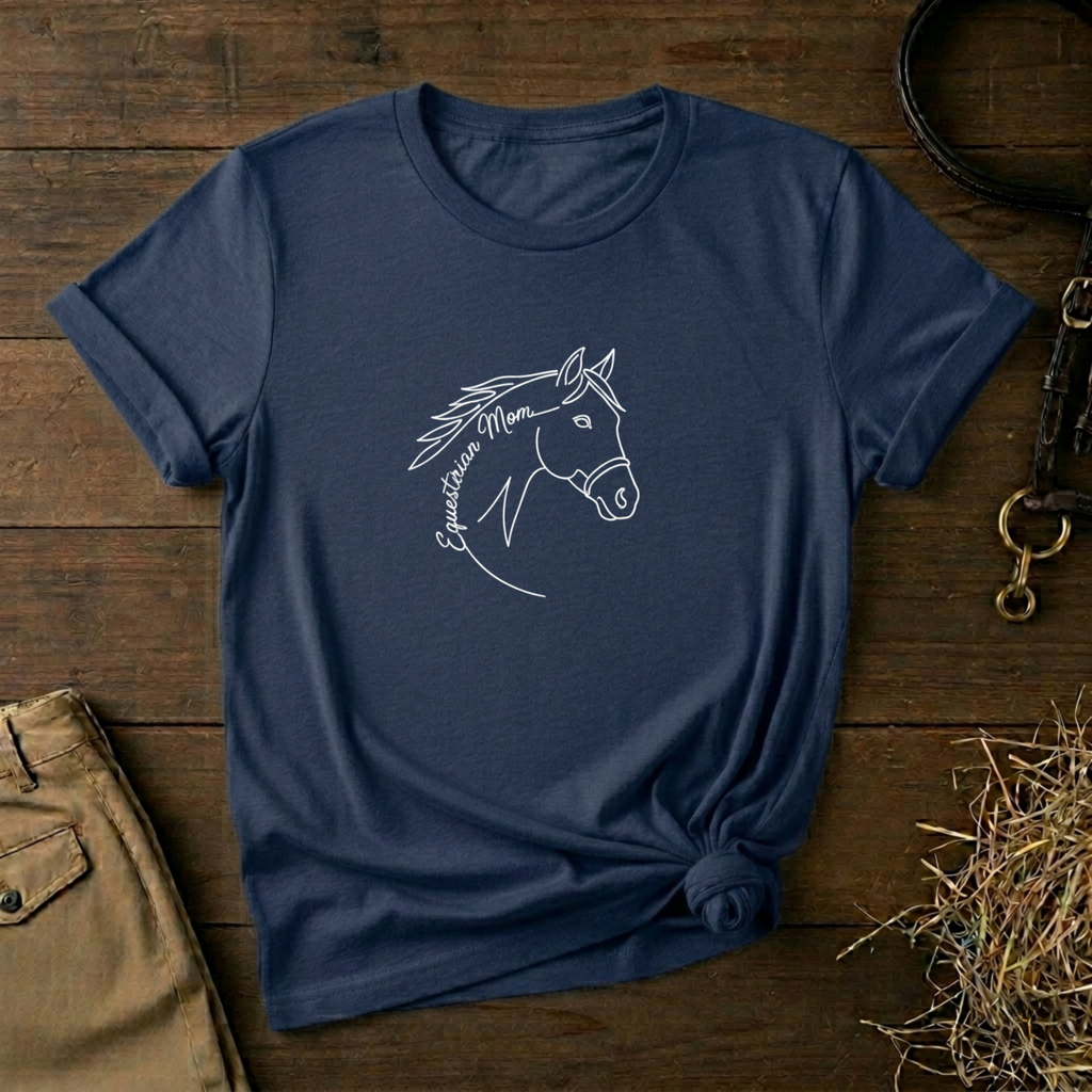 Equestrian Mom Horse Line Art Tee