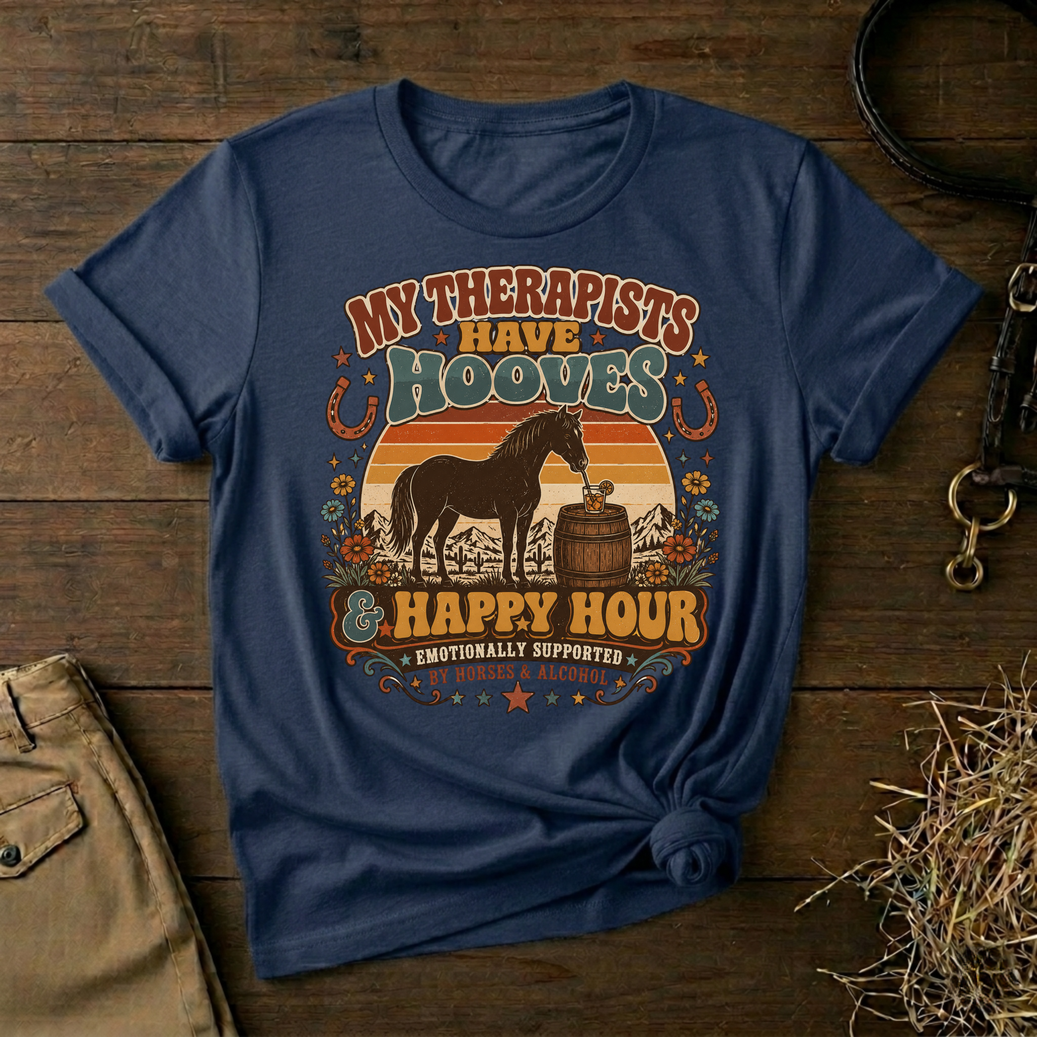 My Therapists Have Hooves & Happy Hour Retro Tee