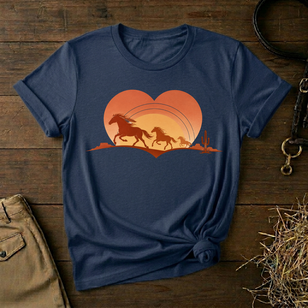Heart Horse Sunset Tee