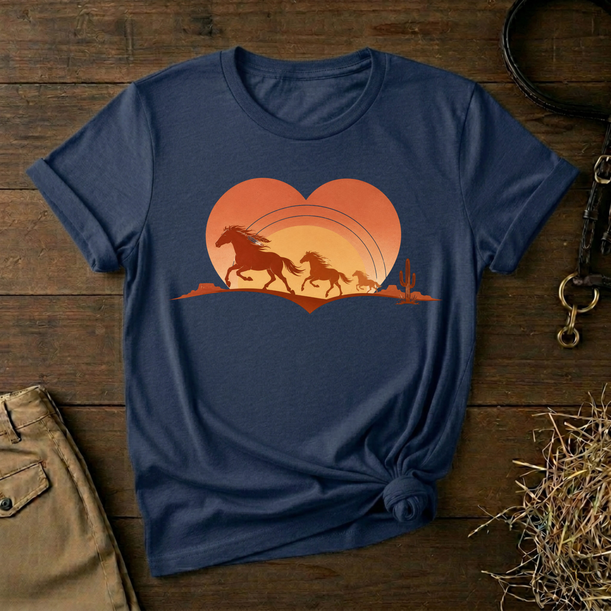 Heart Horse Sunset Tee