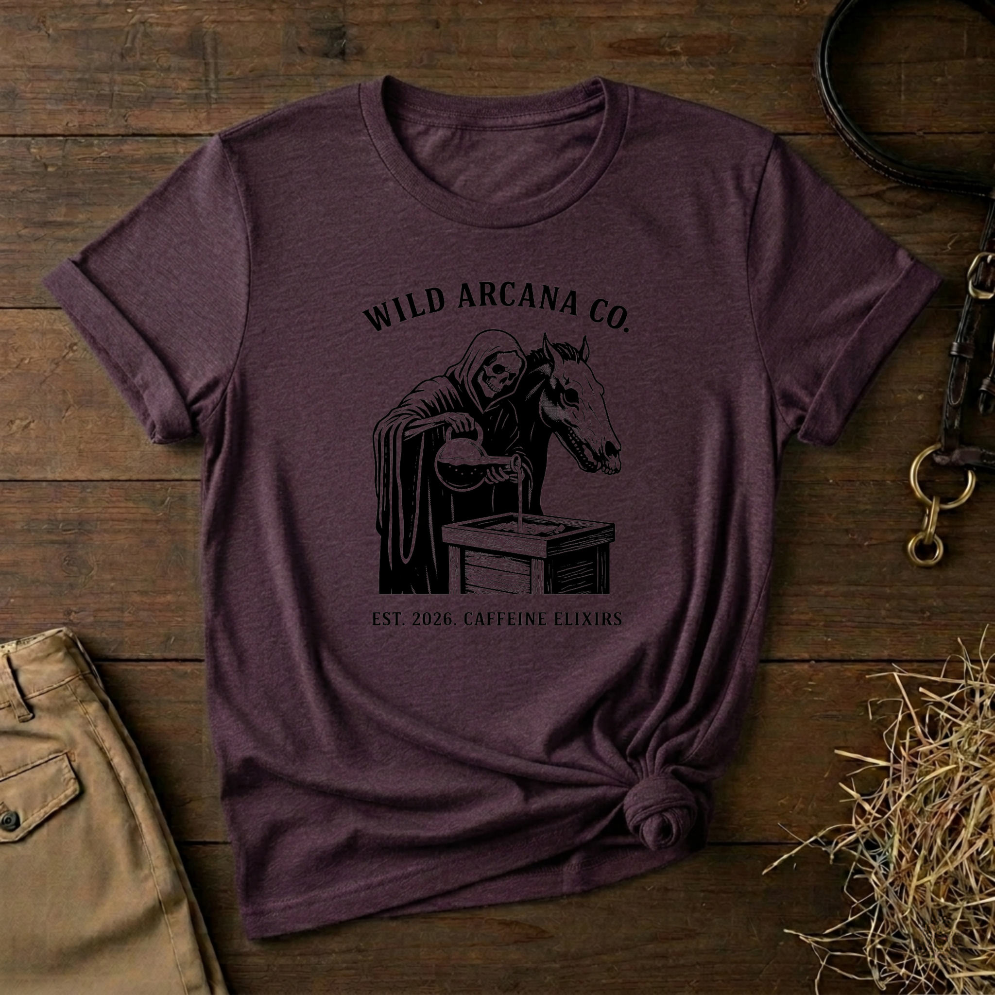 Wild Arcana Co. Tee - Grim Reaper Coffee Illustration Shirt