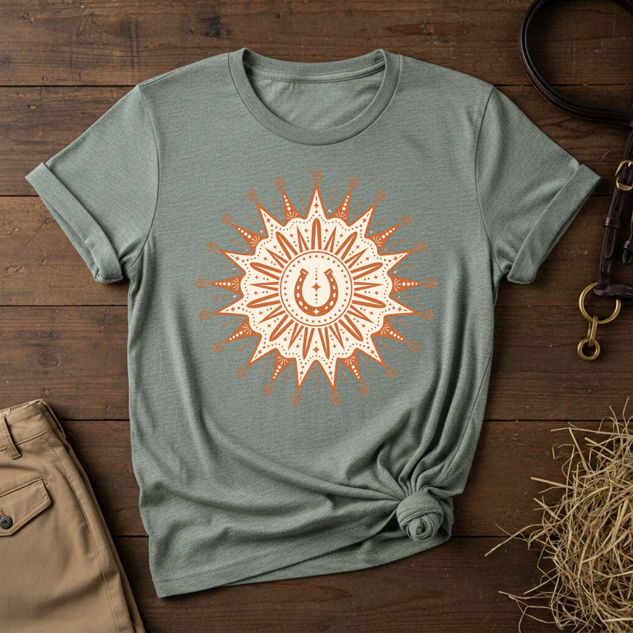 Horseshoe Sun Mandala Tee