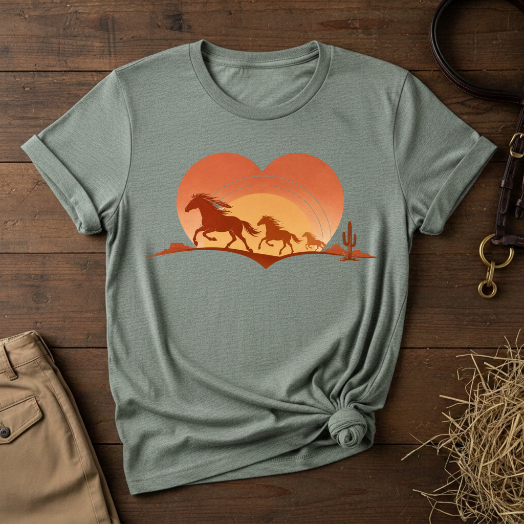 Heart Horse Sunset Tee
