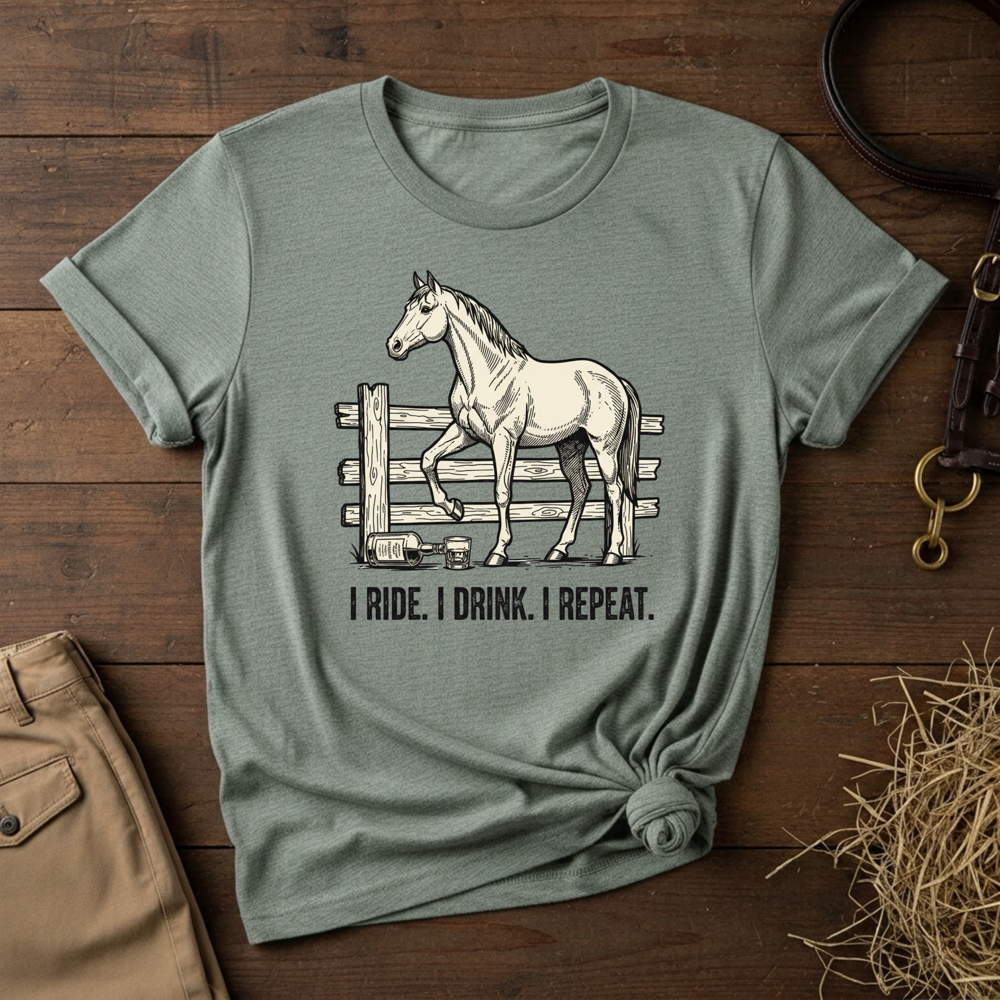 I Ride. I Drink. I Repeat. Horse Tee