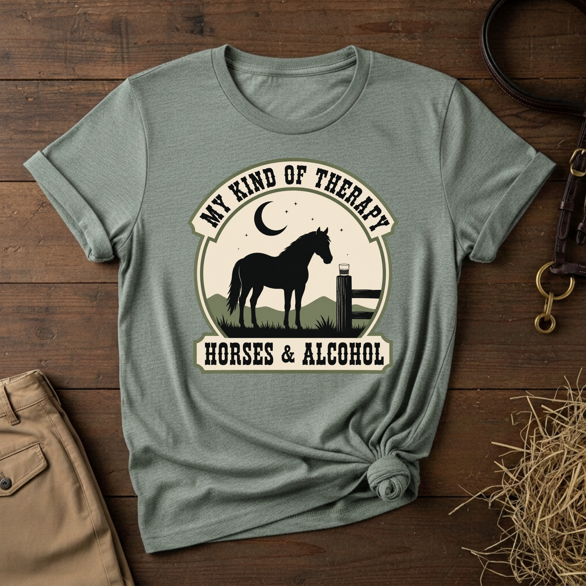 My Kind of Therapy: Horses & Alcohol Graphic Tee