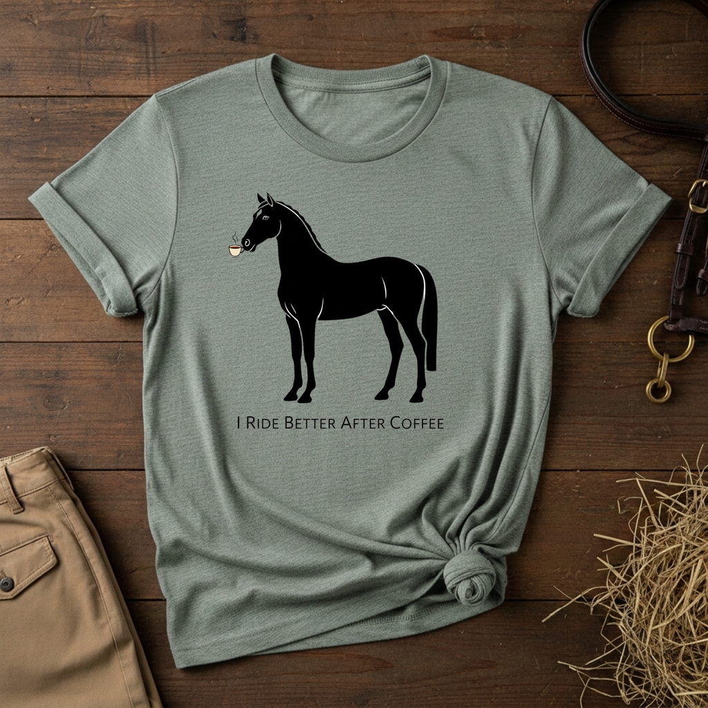 I Ride Better After Coffee - Equestrian T-Shirt