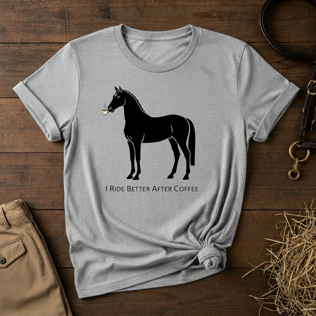 I Ride Better After Coffee - Equestrian T-Shirt