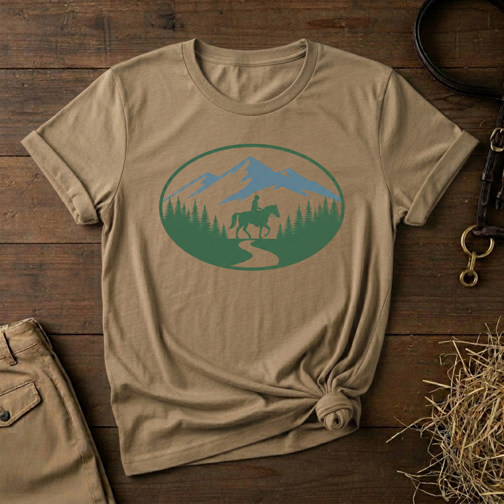 Horseback Rider Silhouette Outdoor Tee
