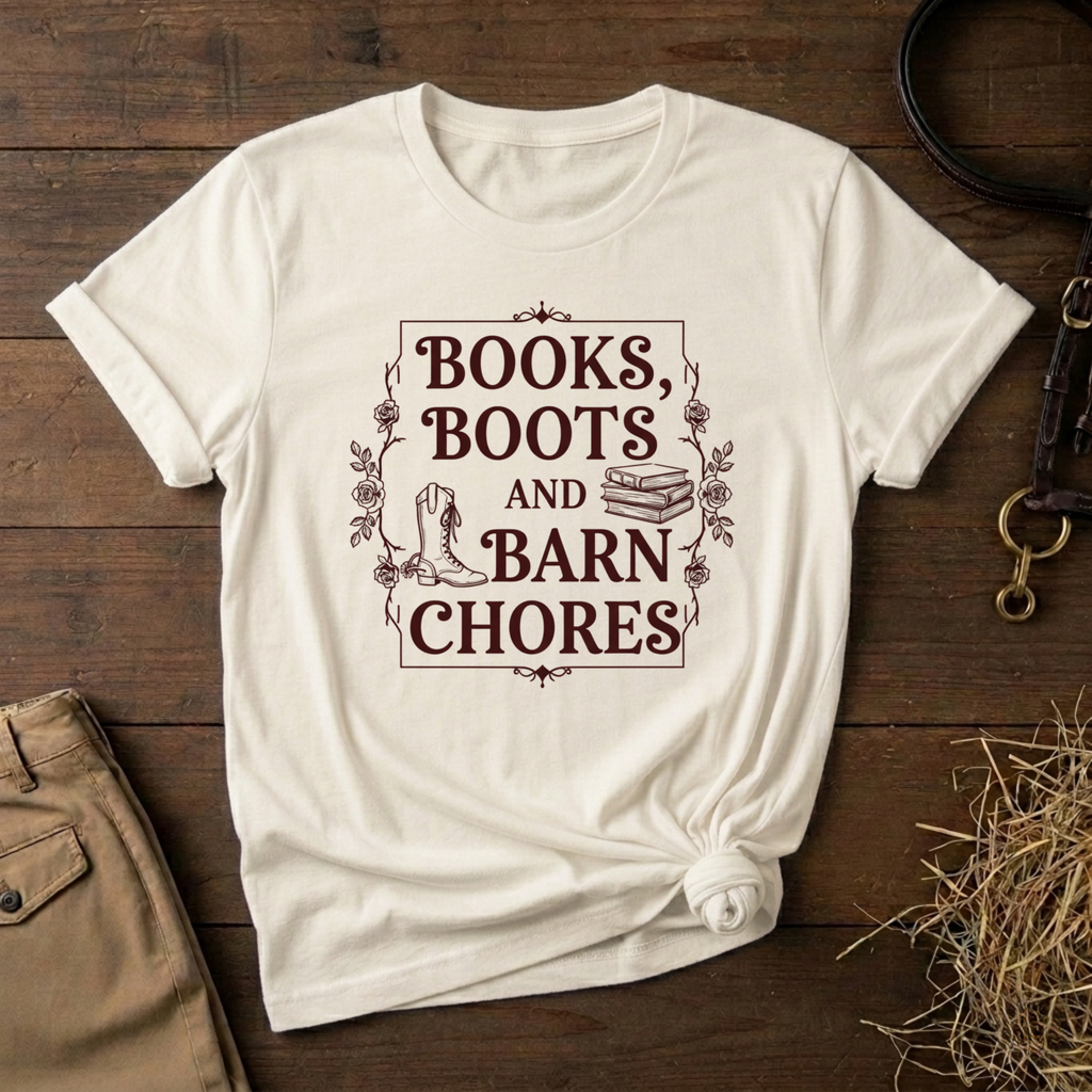 Books, Boots and Barn Chores Tee