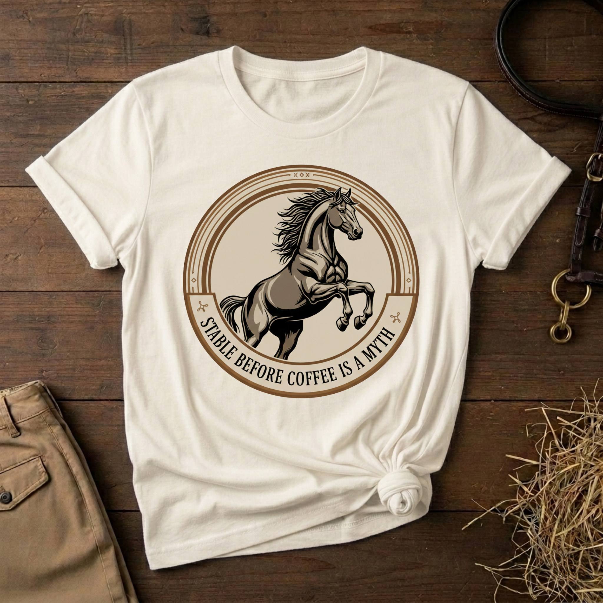 Stable Before Coffee Is A Myth - Short Sleeve Shirt