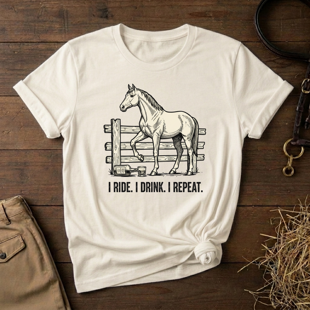 I Ride. I Drink. I Repeat. Horse Tee