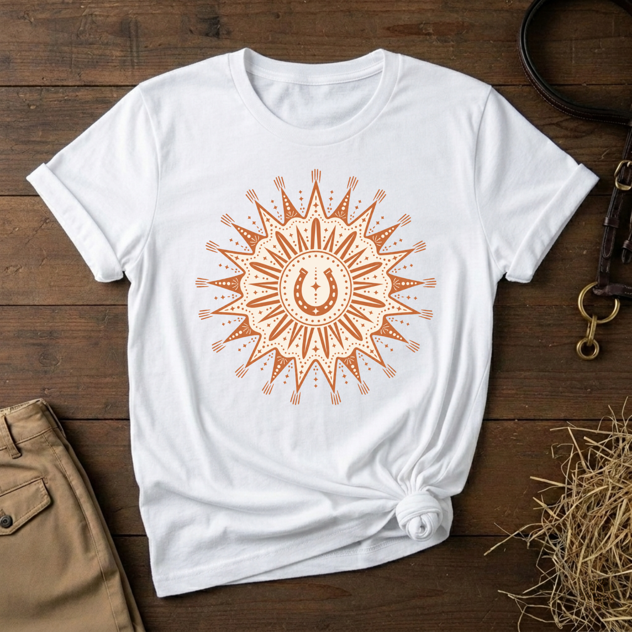 Horseshoe Sun Mandala Tee